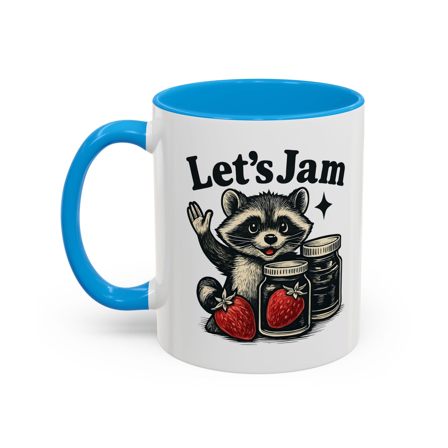 Racoon Mug, Racoon Gifts, Let's Jam Coffee Mug, Strawberry Mug, Cute Summer Mug, Raccoon Strawberry Mug, Funny Raccoon Mug, Trending Now