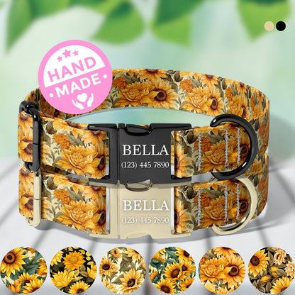 Personalized Dog Collar Mint Paw Print Custom Engraved Pet Collar Adjustable Girl Dog Collar Soft Pastel Puppy Collar RET-601-05