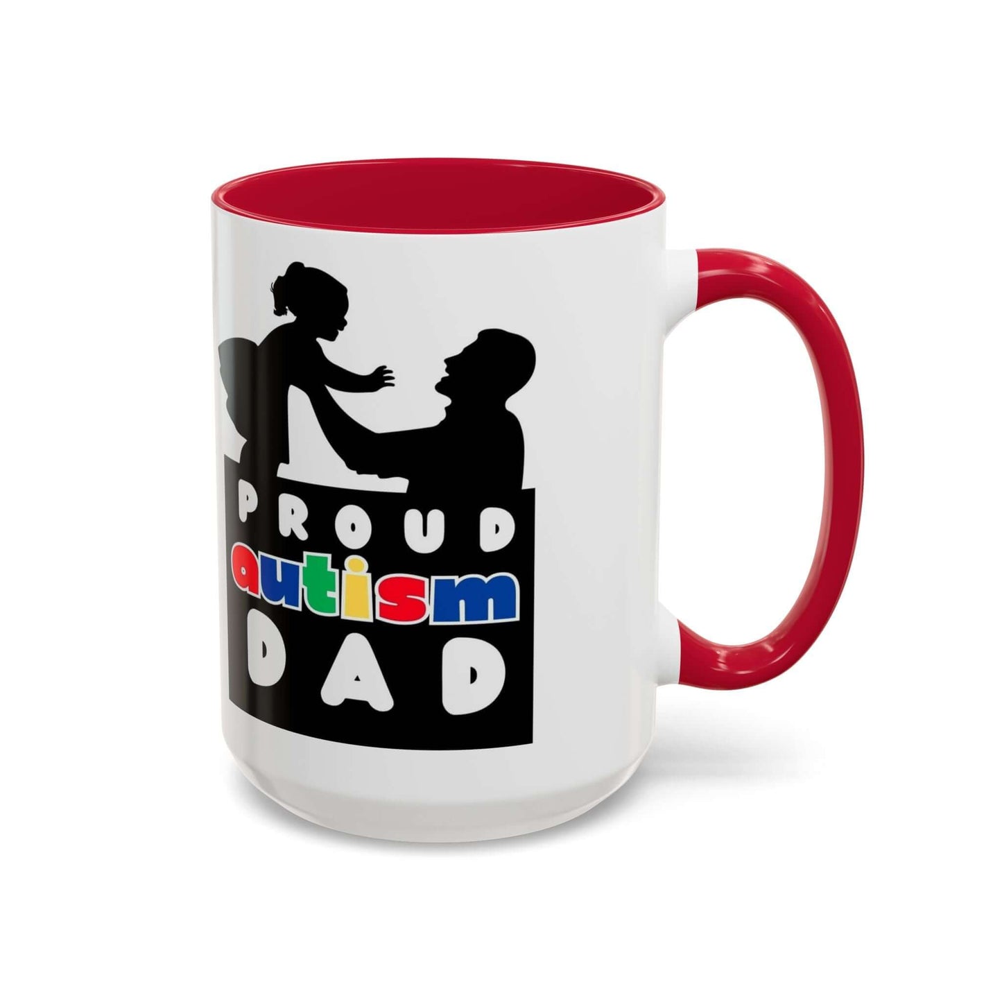Autism Dad Multi Color Mug, Autism Spectrum Disorder, Neurodiversity Pride Merch, Autism Awareness, Inclusion Matters