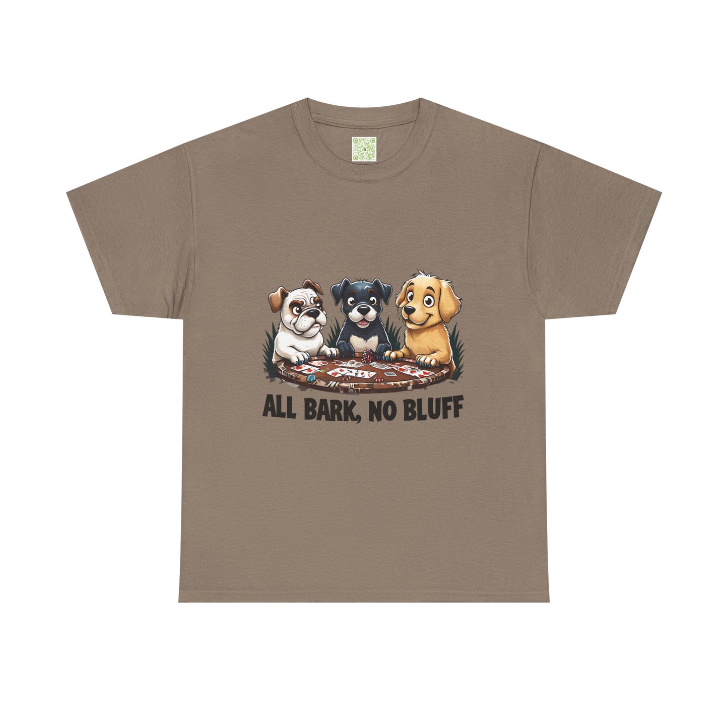 Dogs Playing Poker T-Shirt - All Bark No Bluff Unisex Tee - Funny Dog Lover Gift - Pet Parent Casual Shirt - Animal Lover Graphic Tee