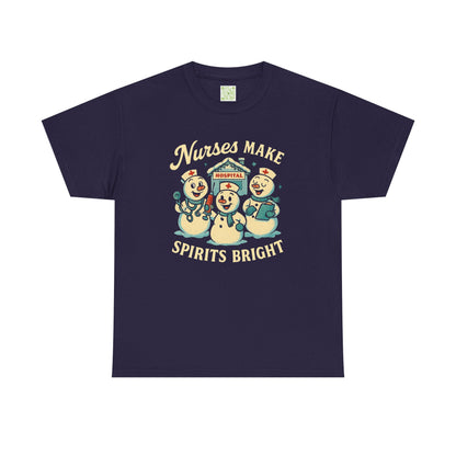 Nurses Make Spirits Bright Tee, Christmas Nurse Shirt, Nurse Holiday, Snowman Tshirt, Gift For Nurse, Nursing Christmas