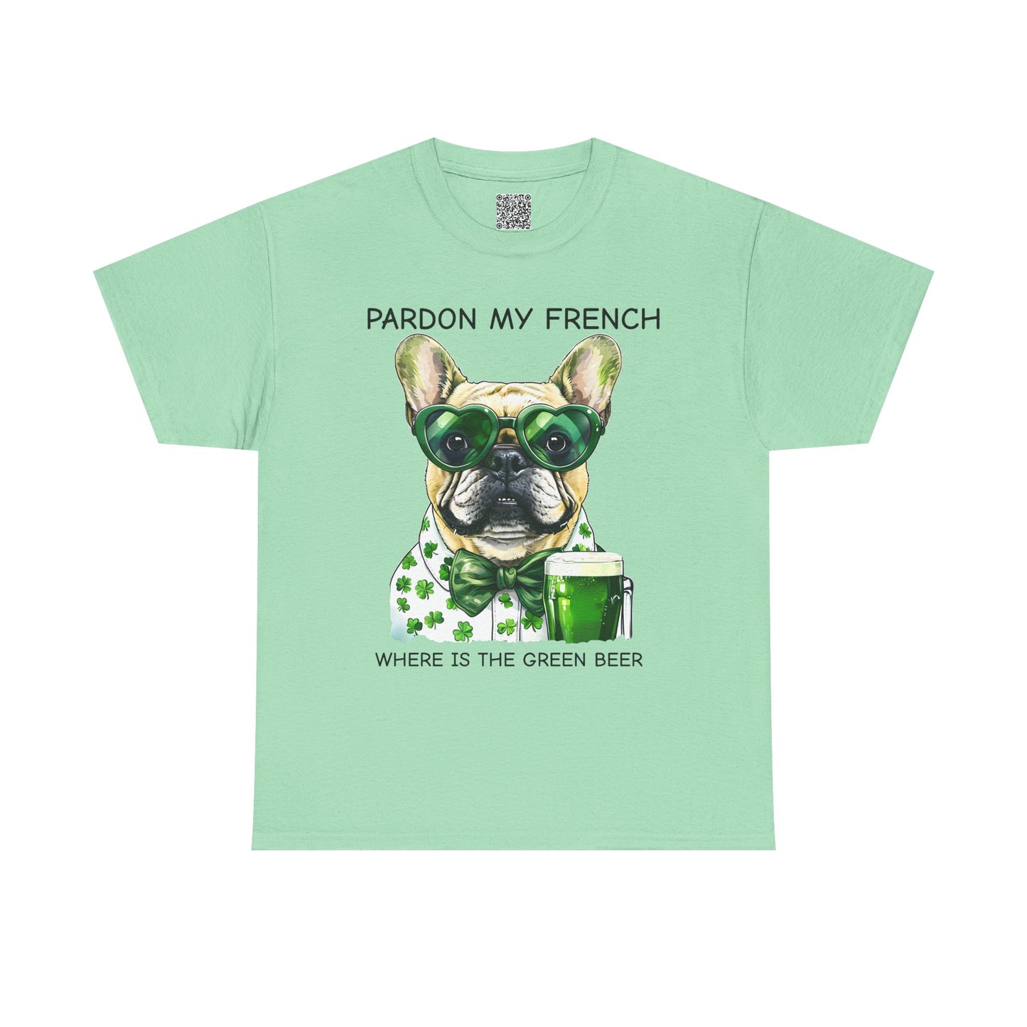 Lucky Paws St. Patricks Day Dog Lover Tee, Funny Green Beer French Bulldog Shirt