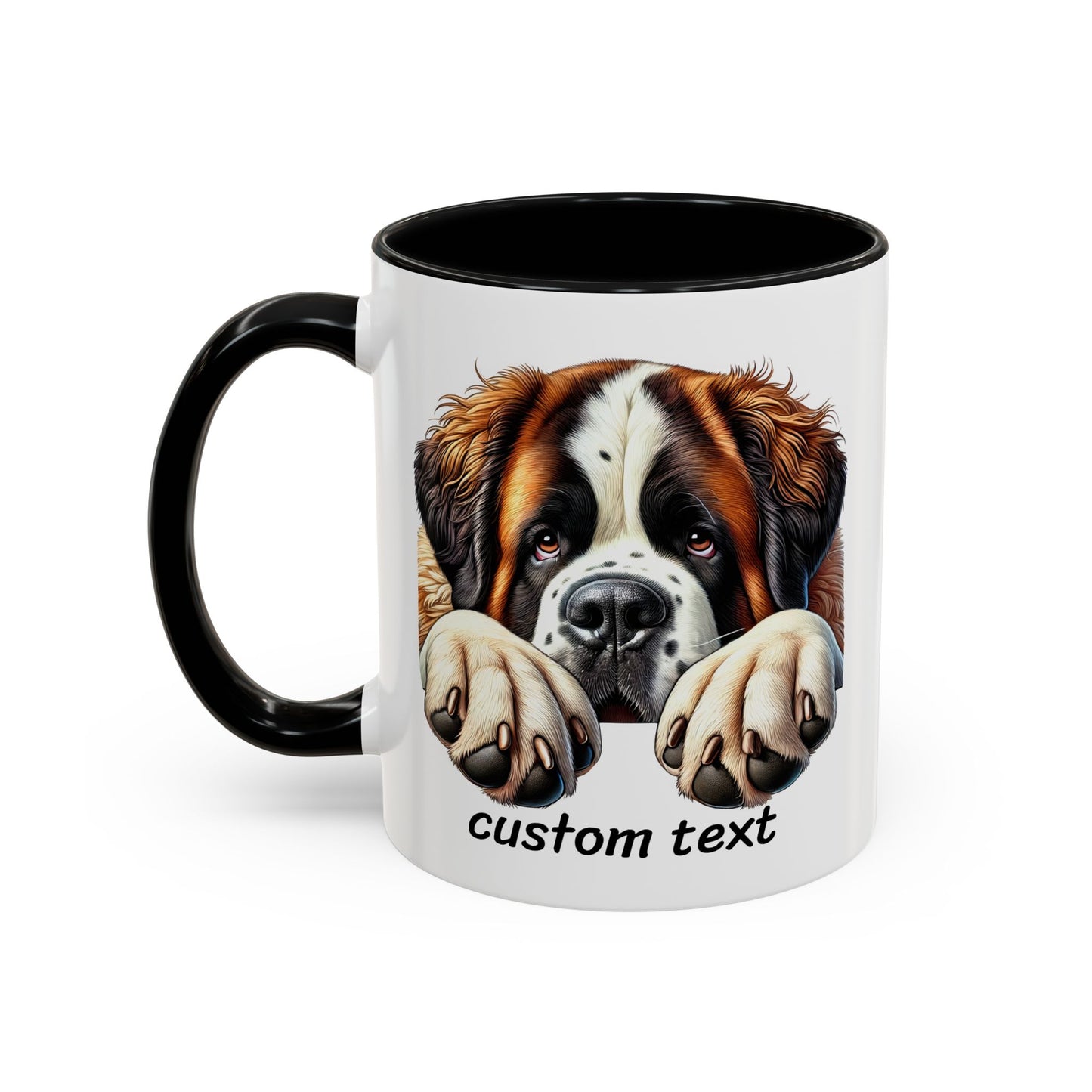 Funny Dog Lover Saint Bernard Accent Mug - "Dog is Friendly, I am Not"