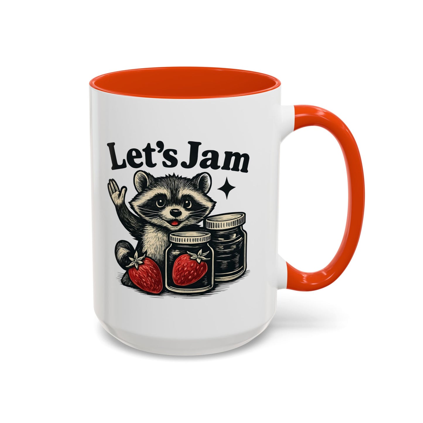 Racoon Mug, Racoon Gifts, Let's Jam Coffee Mug, Strawberry Mug, Cute Summer Mug, Raccoon Strawberry Mug, Funny Raccoon Mug, Trending Now