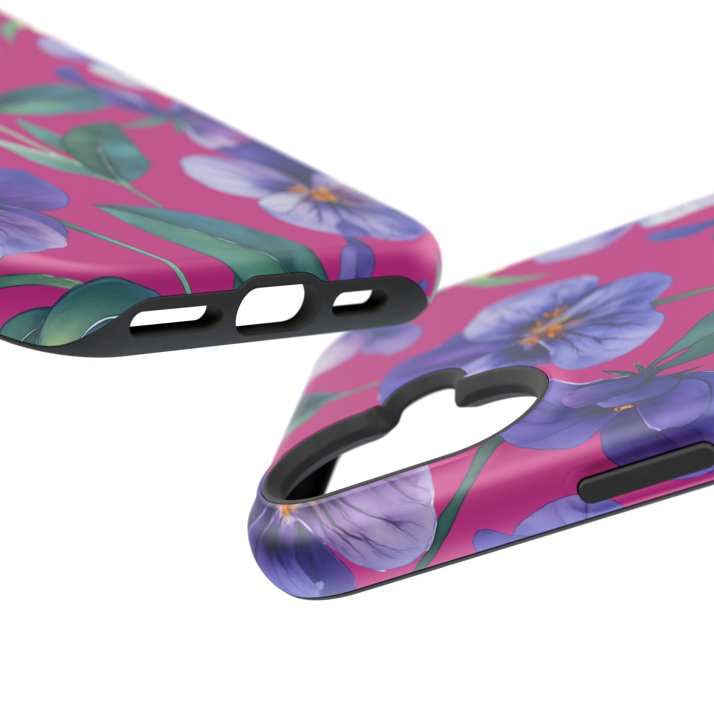 African Violet Floral Magnetic Tough Case, Summer Iphone Case, Wildflower Case, Flower Phone Cover, Stylish Phone Case