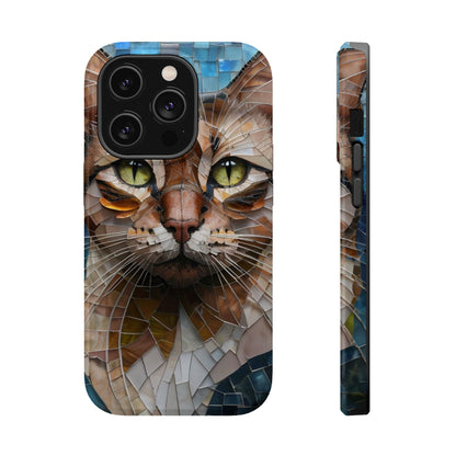 Crazy Cat Lady iPhone Case, Stained Glass Cat, Mosaic Cat Face, Pet Phone Case, iPhone Cat Case, Cat Gift