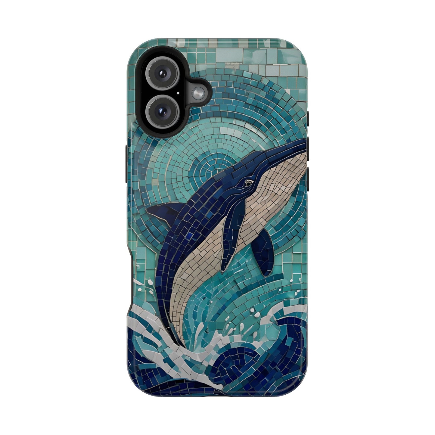 Whale Watching Mosaic iPhone Case, Whale Art, Unique Phone Case, Humpback Whale, Whale Gift, Marine Biology, Whale Watcher