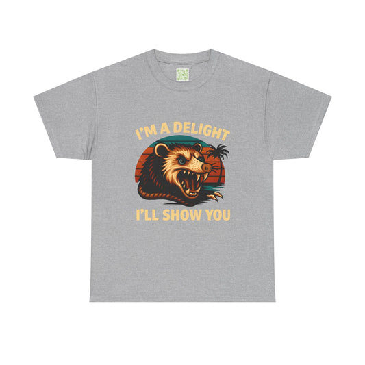 Angry Opossum Shirt, "I’m a Delight, I’ll Show You", Funny Opossum, Opossum Lover Shirt, Graphic Tee, Top Selling T-Shirts
