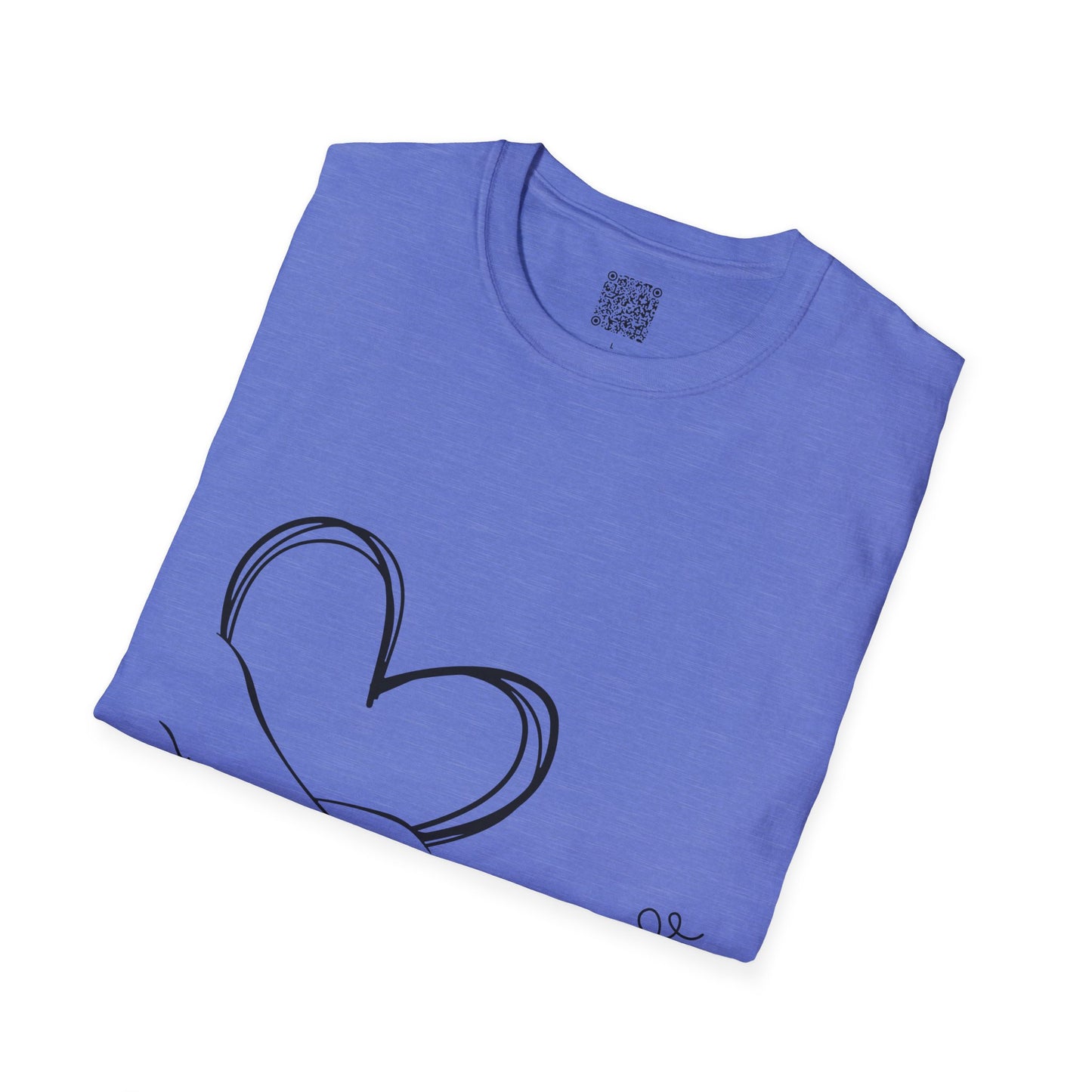 Paw in Hand Love Unisex Softstyle T-Shirt - Hand-Drawn Love Design