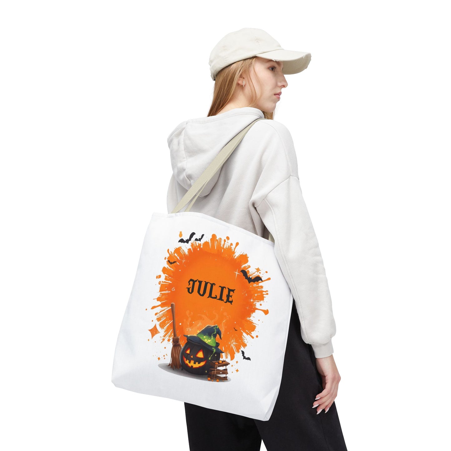 Custom Kids Halloween Trick or Treat Bag – Personalized Pumpkin Candy Tote Sack – Children’s Halloween Gift, Reusable Candy Bag