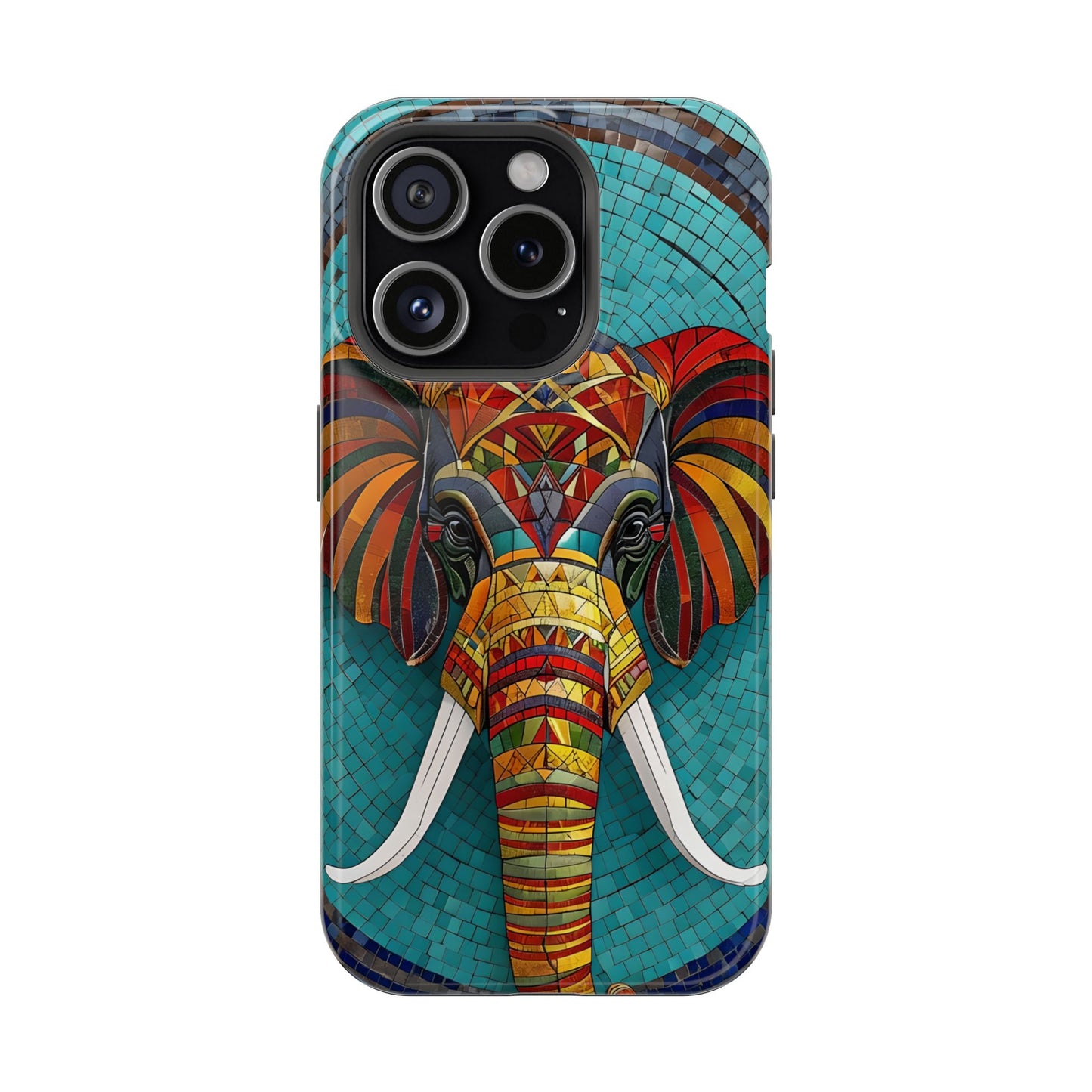 Artistic Elephant Phone Case, Elephant Case, Trendy iPhone Case, Elephant Lover Gift, Unique iPhone Case, Mosaic Design