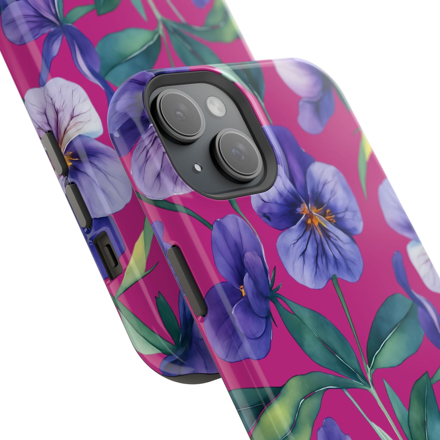 African Violet Floral Magnetic Tough Case, Summer Iphone Case, Wildflower Case, Flower Phone Cover, Stylish Phone Case