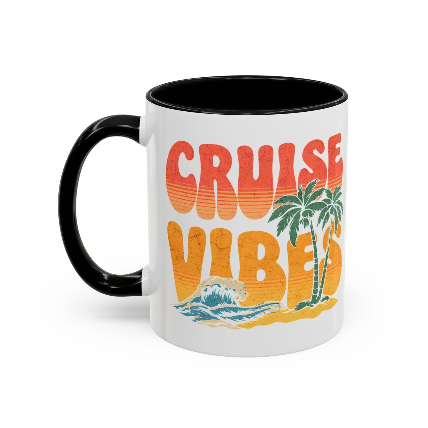 Cruise Vibes Accent Coffee Mug, Cruise Gifts, Royal Caribbean, Disney Cruise Line, Travel Mode, Birthday Cruise Mug