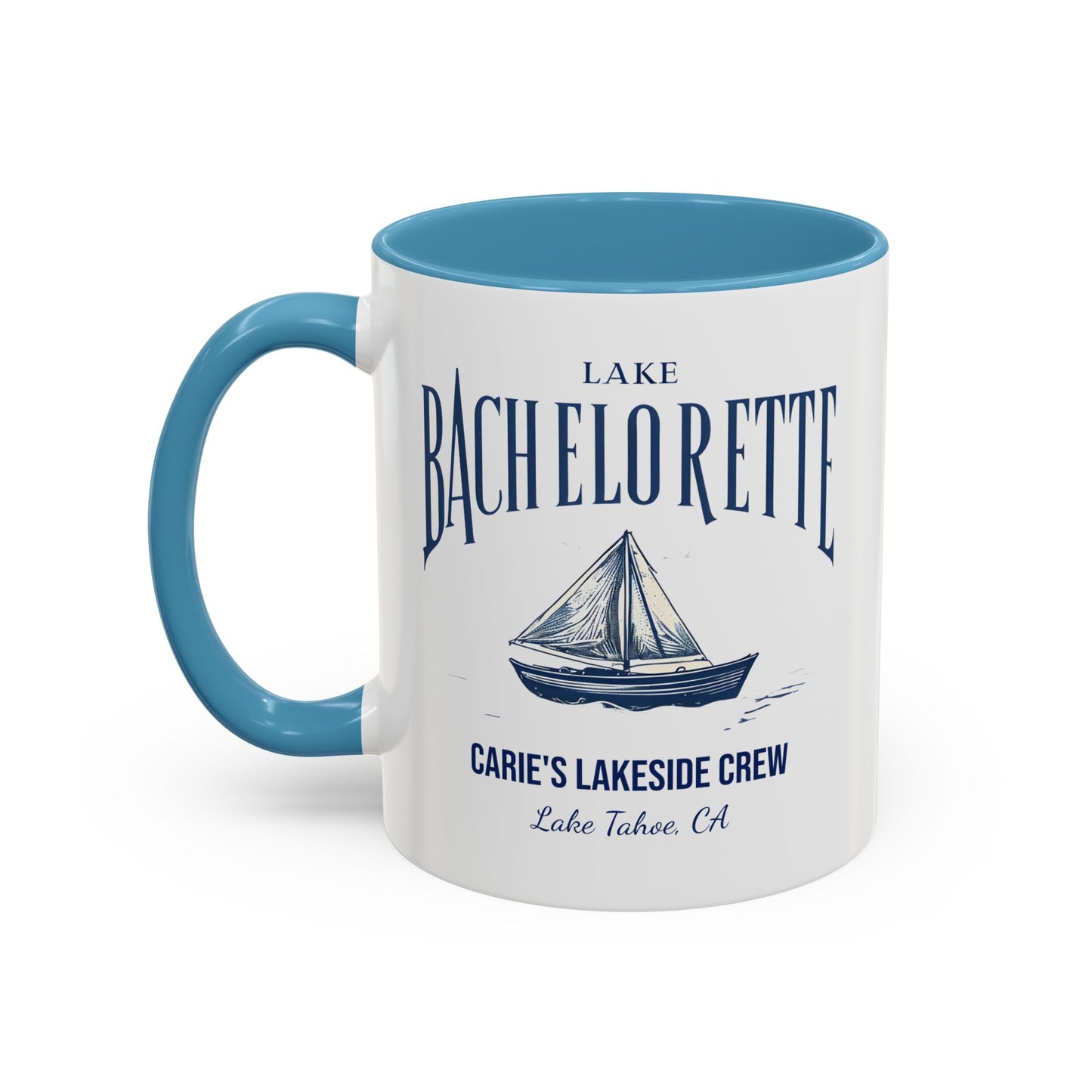 Let's Get Nauti Personalized Accent Coffee Mug, Sail Boat Hen Party Favor, Bachelorette Cruise, Bride Tribe, Camp Bach Gift