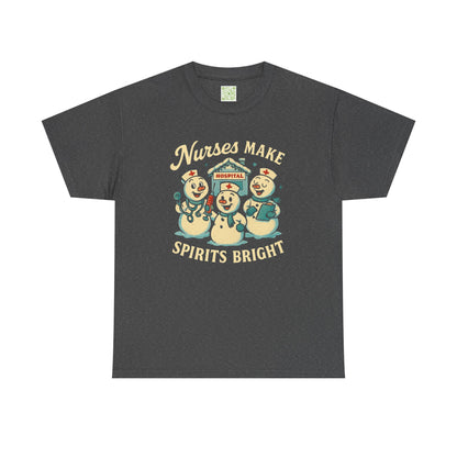 Nurses Make Spirits Bright Tee, Christmas Nurse Shirt, Nurse Holiday, Snowman Tshirt, Gift For Nurse, Nursing Christmas