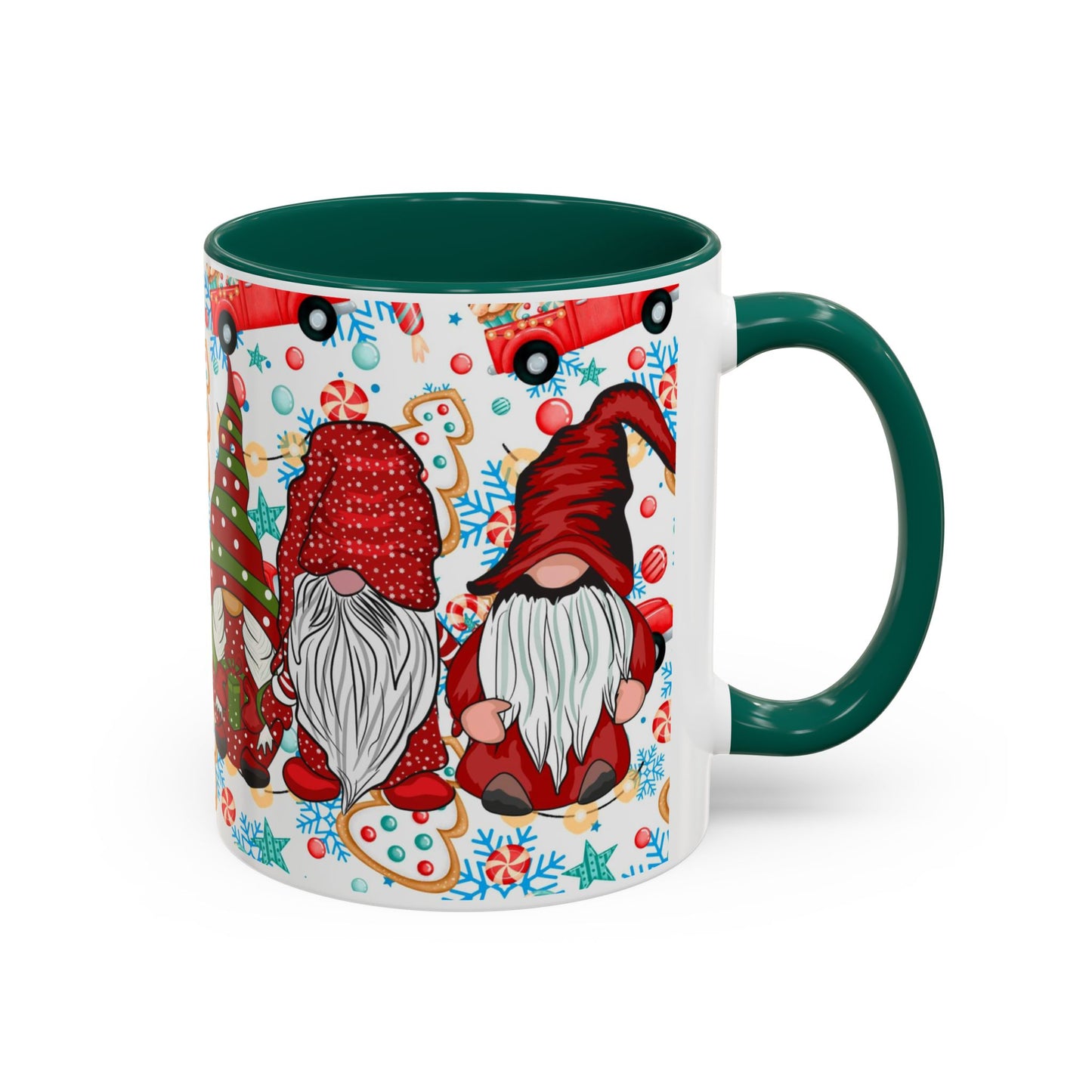 Gingerbread Christmas Gnome Mug with Cookies and Candy, Cute Holiday Coffee Cup, Festive Gnome Lover Gift, Winter Hot Cocoa Mug, Holiday Kitchen Drinkware