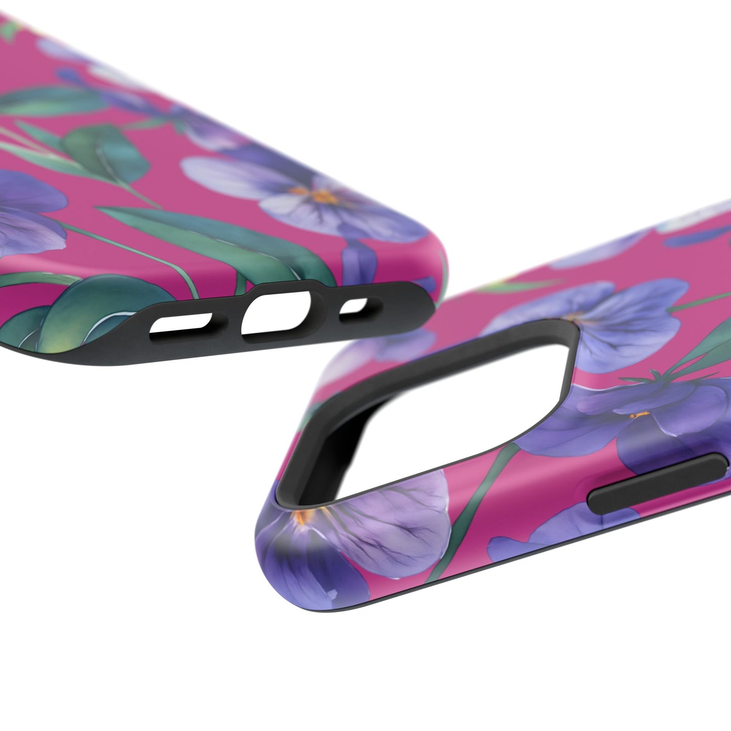 African Violet Floral Magnetic Tough Case, Summer Iphone Case, Wildflower Case, Flower Phone Cover, Stylish Phone Case