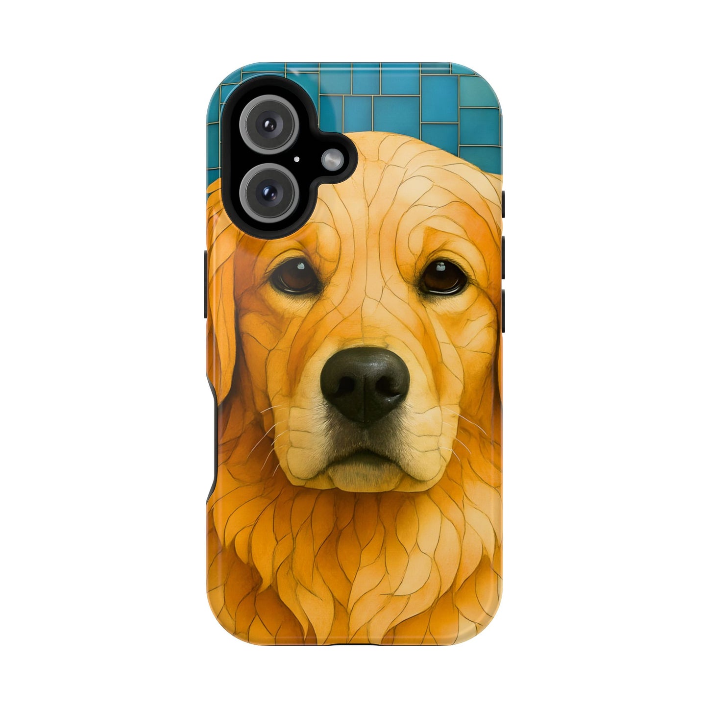 Golden Retriever Mosaic Phone Case, Dog Lover Gift, Protective iPhone Cover, Unique Pet Art, Animal Pattern Case