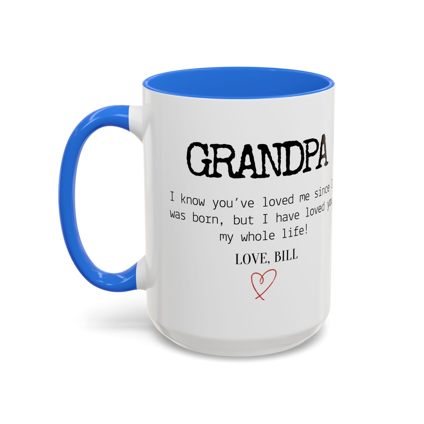 Personalized Grandpa Mug, Gift from Grandchild, Custom Message Coffee Cup, Grandpa Birthday Gift, Father’s Day Mug, Sentimental Gift for Grandpa