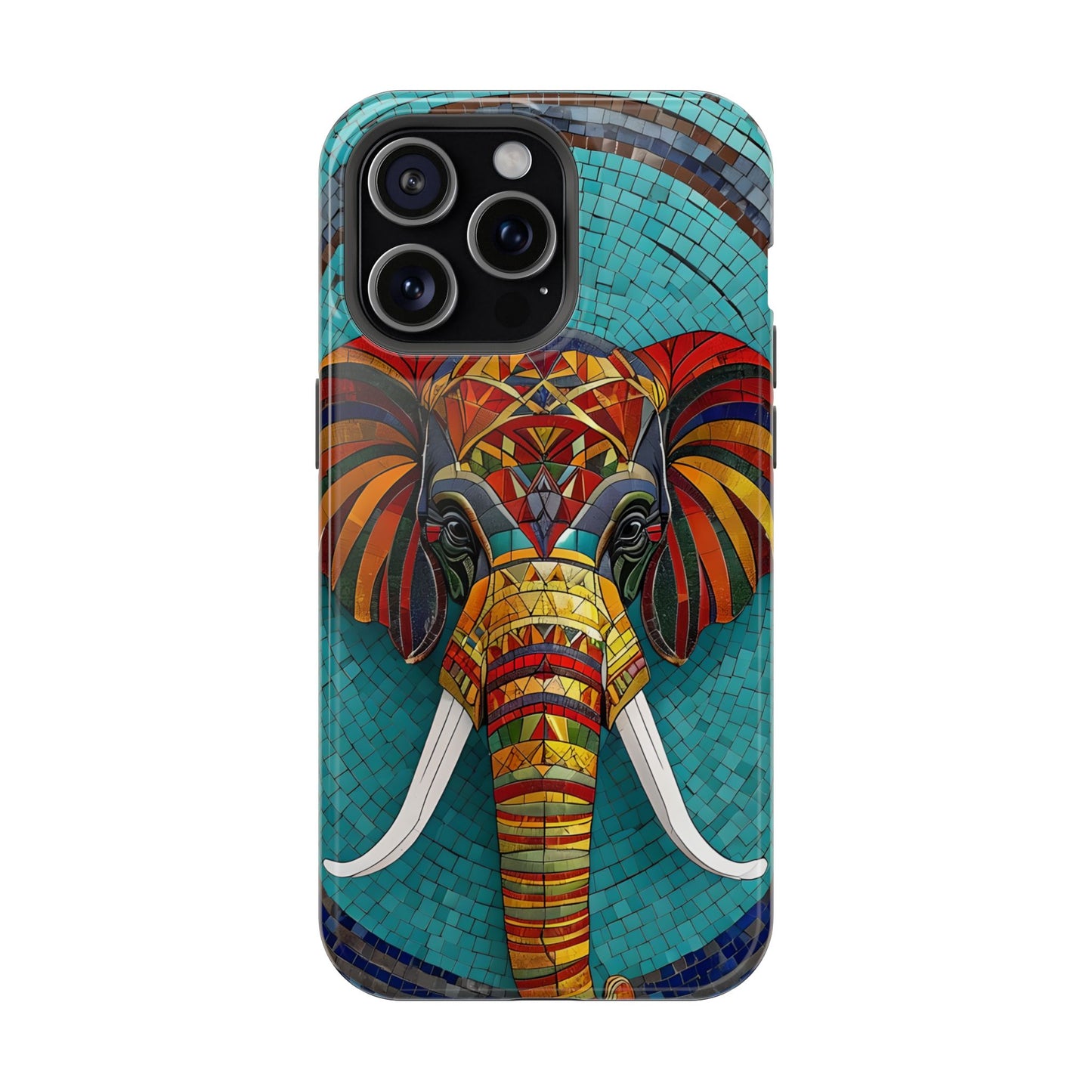 Artistic Elephant Phone Case, Elephant Case, Trendy iPhone Case, Elephant Lover Gift, Unique iPhone Case, Mosaic Design