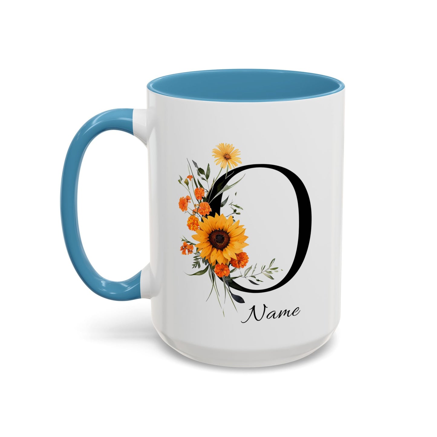 Personalized Floral Monogram - Letter O - Elegant Accent Coffee Mug – Personalized Mothers Day Gift