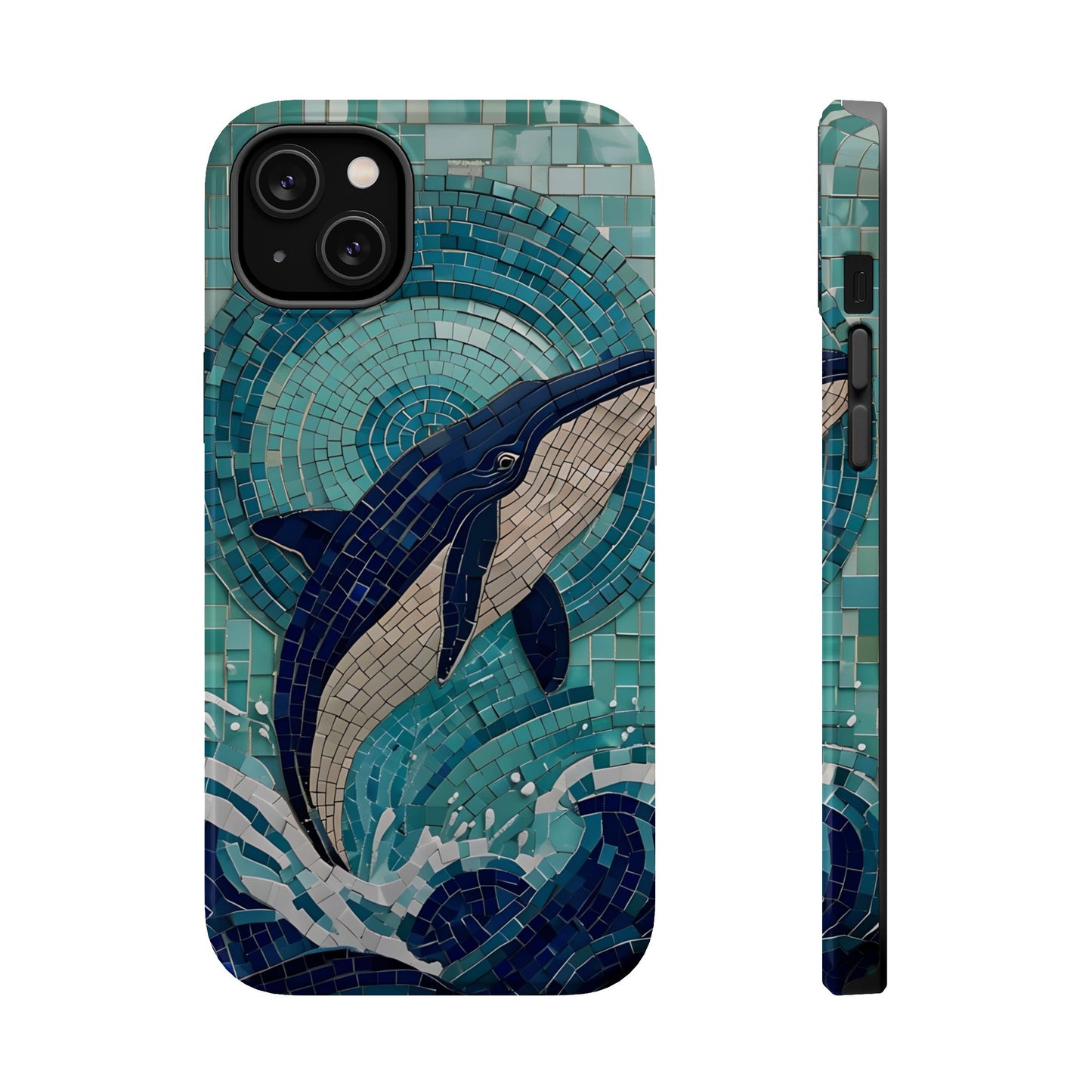 Whale Watching Mosaic iPhone Case, Whale Art, Unique Phone Case, Humpback Whale, Whale Gift, Marine Biology, Whale Watcher