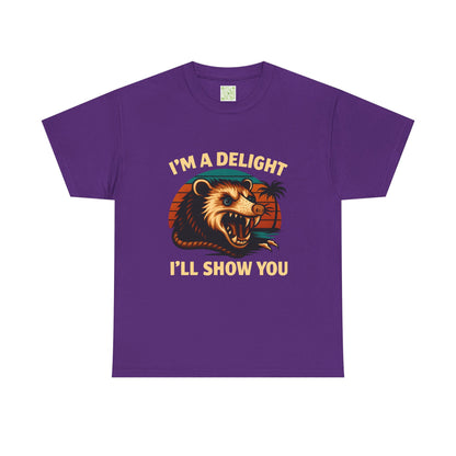 Angry Opossum Shirt, "I’m a Delight, I’ll Show You", Funny Opossum, Opossum Lover Shirt, Graphic Tee, Top Selling T-Shirts