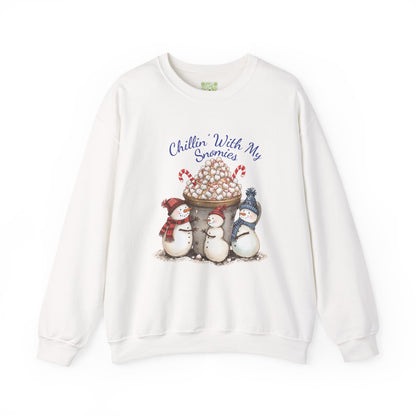 Chillin with my Snomies Sweatshirt, Snowman Apparel, Funny Snowman Shirt, Cute Snowman, Let It Snow, Snowman Lover Gift