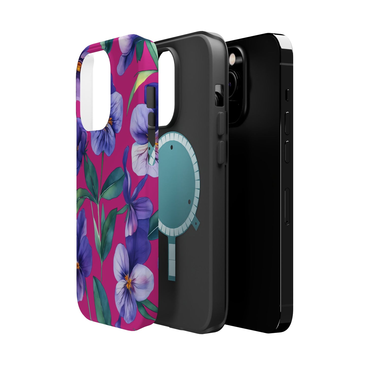 African Violet Floral Magnetic Tough Case, Summer Iphone Case, Wildflower Case, Flower Phone Cover, Stylish Phone Case