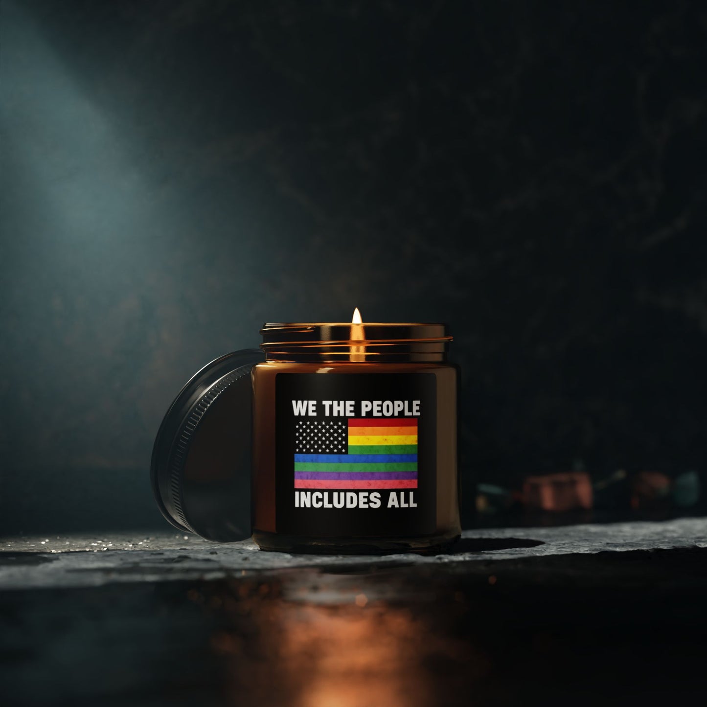 Inclusive Vibes Scented Soy Candle, We The People Pride, Multi-Size Amber Jar, Pride Merch, Subtle Pride, Pride 2025
