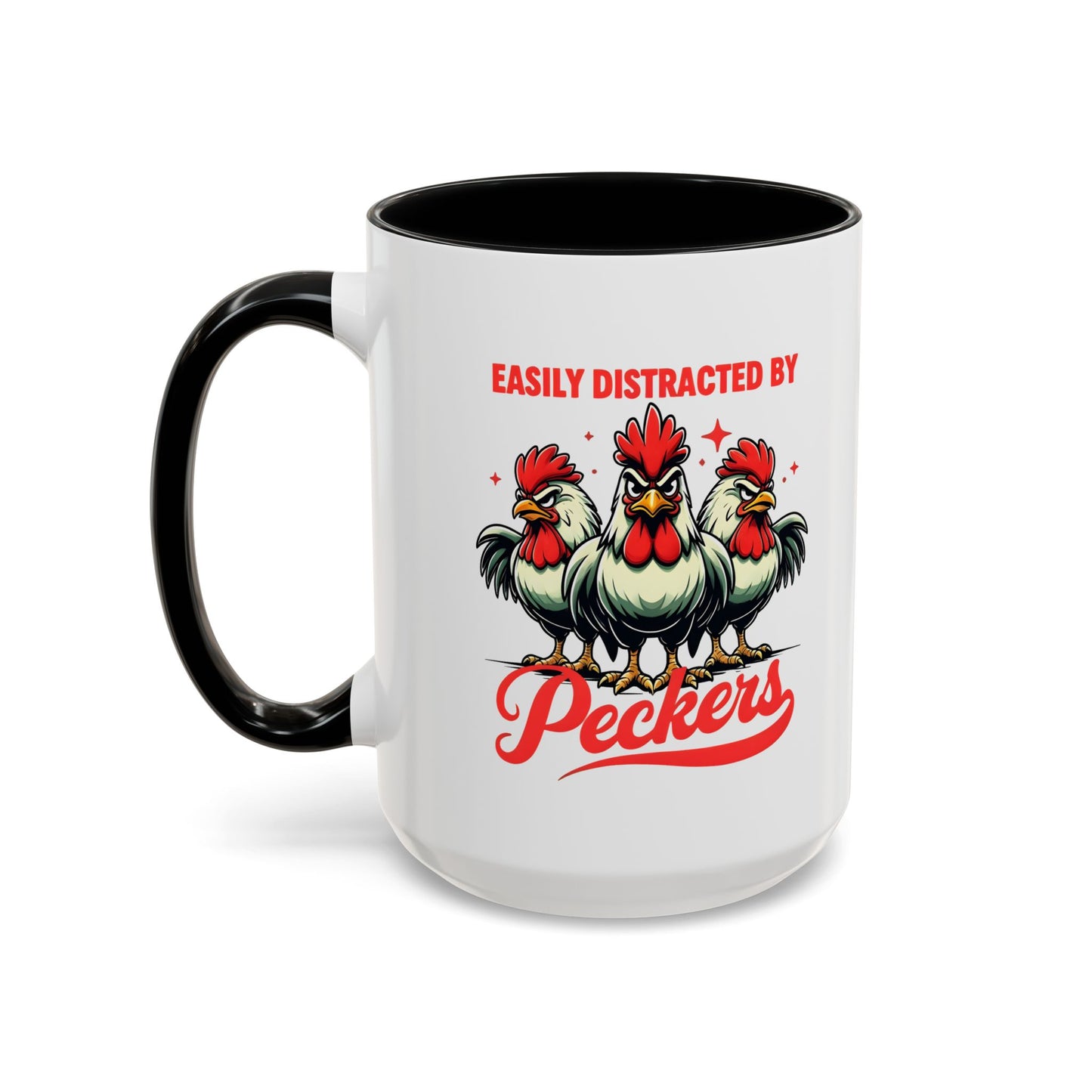 Easily Distracted by Peckers Coffee Mug, Inappropriate Gift, Naughty Valentines, Dark Humor Gift, Offensive Mug, Silly Mug