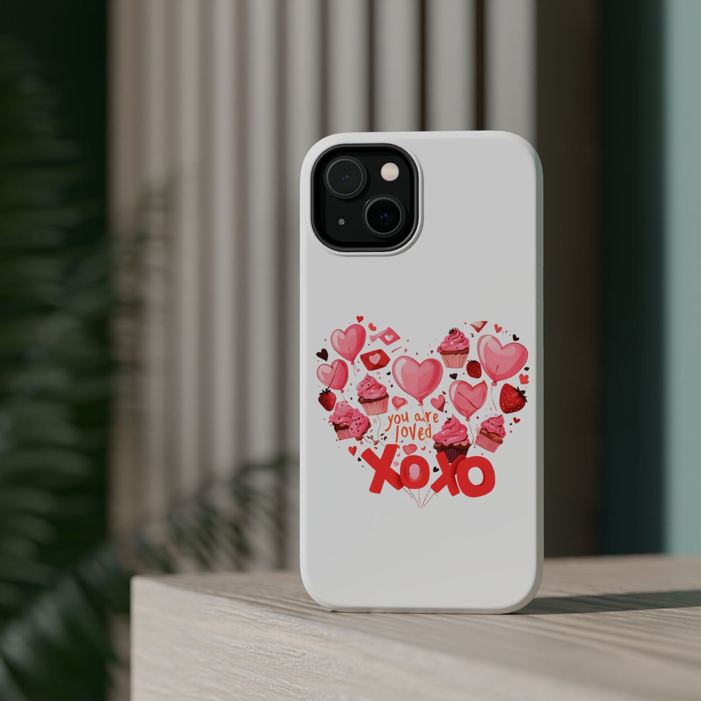 Valentine's Day Magnetic Tough Cases, Cute Phone Cover, Gift for Her, Love Heart Design, Personalizable Tech Accessory