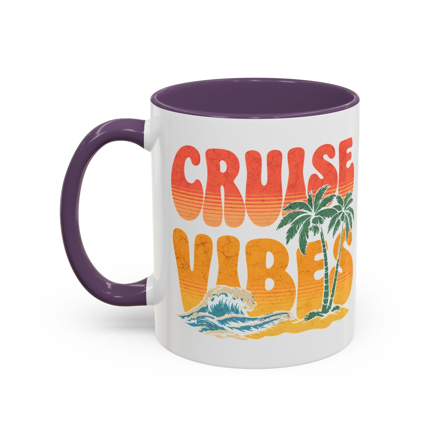 Cruise Vibes Accent Coffee Mug, Cruise Gifts, Royal Caribbean, Disney Cruise Line, Travel Mode, Birthday Cruise Mug