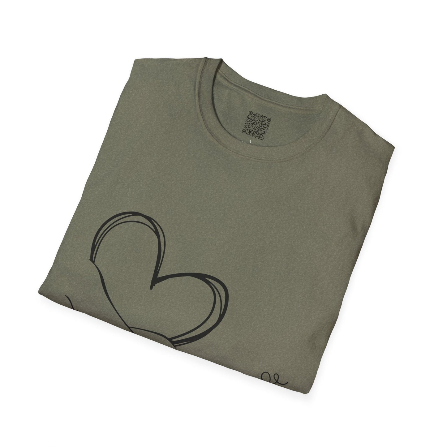 Paw in Hand Love Unisex Softstyle T-Shirt - Hand-Drawn Love Design