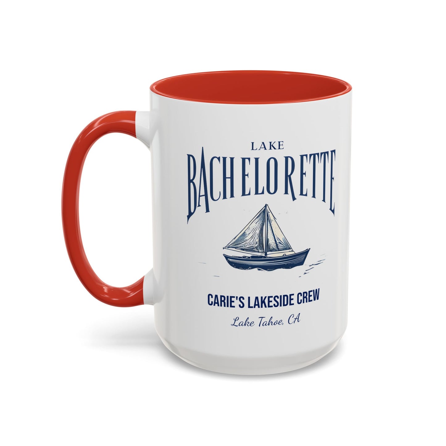 Let's Get Nauti Personalized Accent Coffee Mug, Sail Boat Hen Party Favor, Bachelorette Cruise, Bride Tribe, Camp Bach Gift