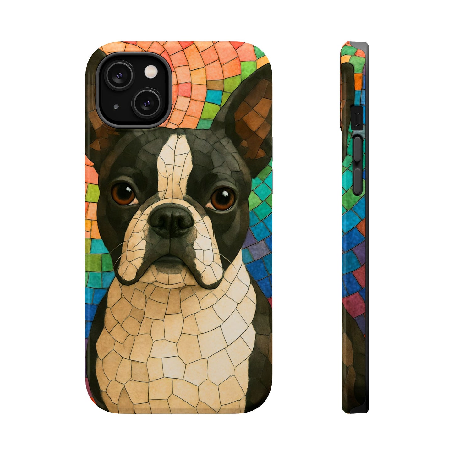 Boston Terrier Mosaic Phone Case, Boston Terrier Dog, Dog Phone Case, iPhone Dog Case, Dog Lover, Gift for Dog Lovers