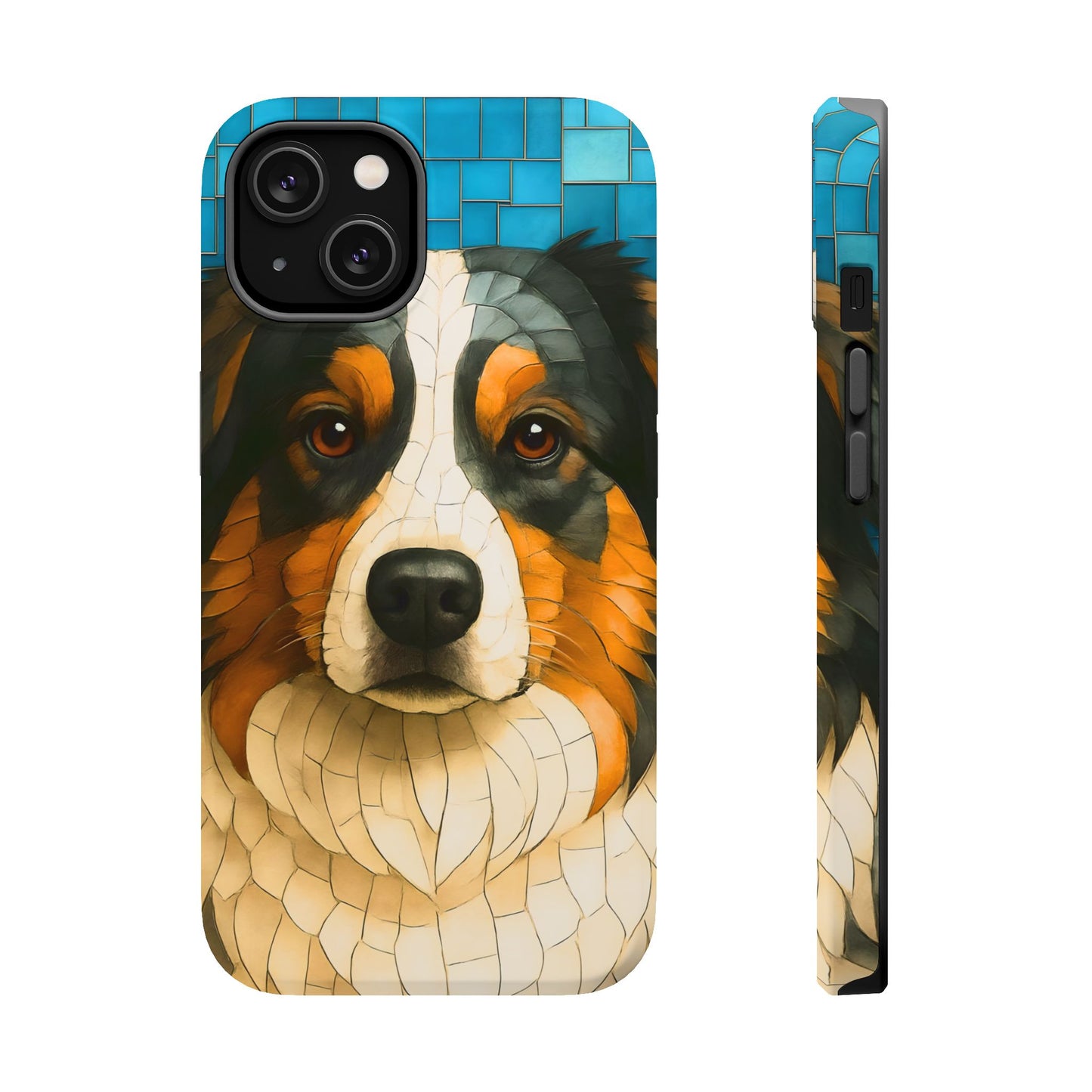 Australian Shepherd Mosaic Phone Case, iPhone Dog Case, Dog Lover Gift, Shepherd Dog Cover, Dog Phone Protector