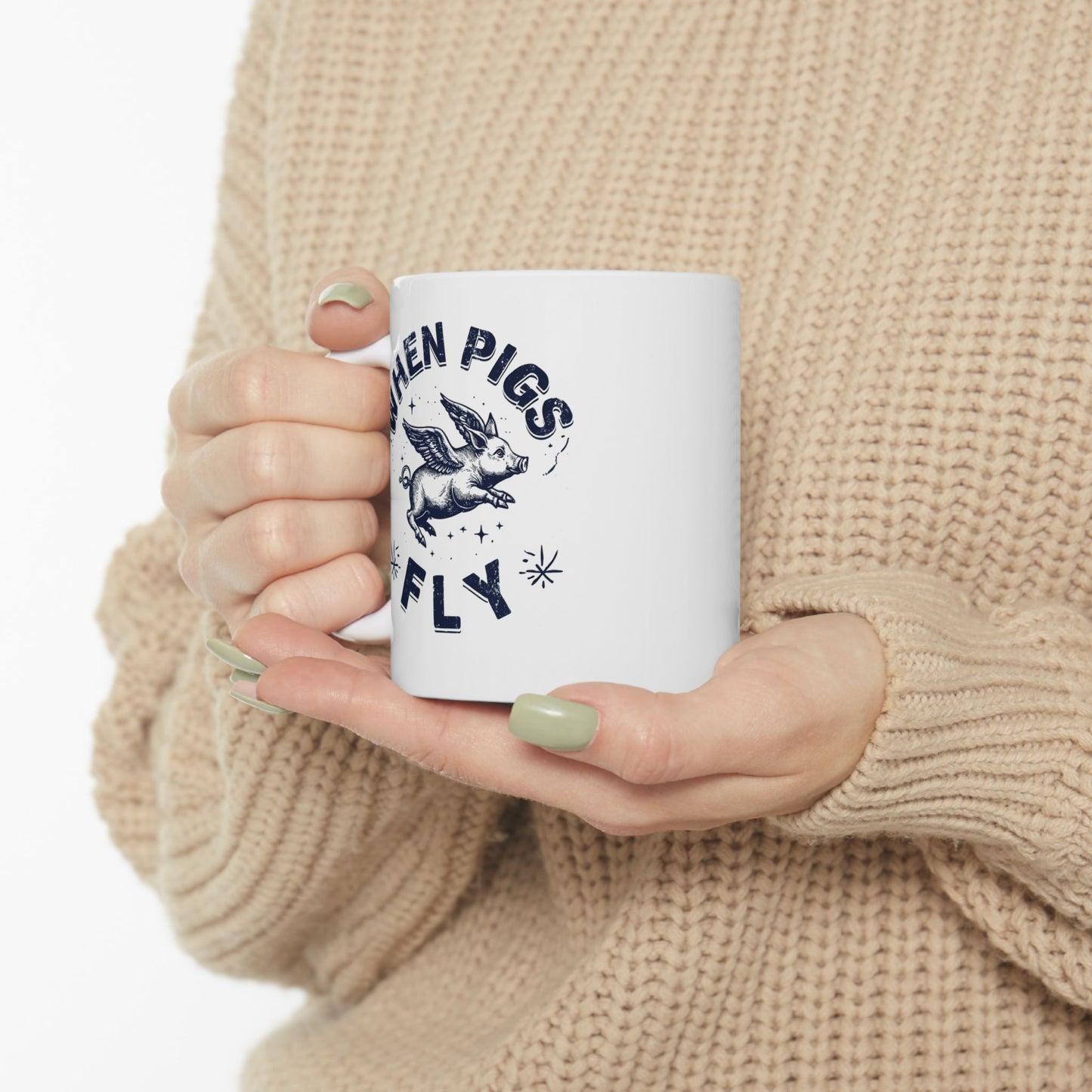 When Pigs Fly Mug, Flying Pig Mug, Pigs With Wings, Pig Lover Gift, Cute Flying Pig Mug, Piglet Present, 11oz and 15oz