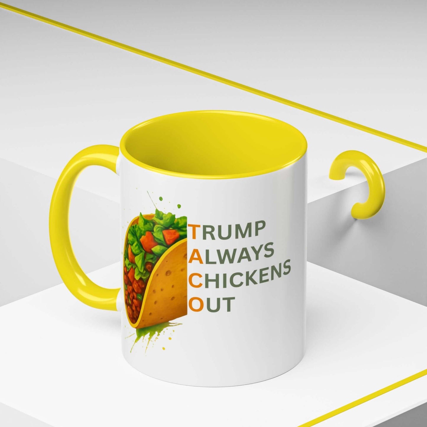 Trump Always Chickens Out TACO Mug, Subtle Anti Trump, Democrat Gift Mug, Funny Liberal Gift, Political Mug