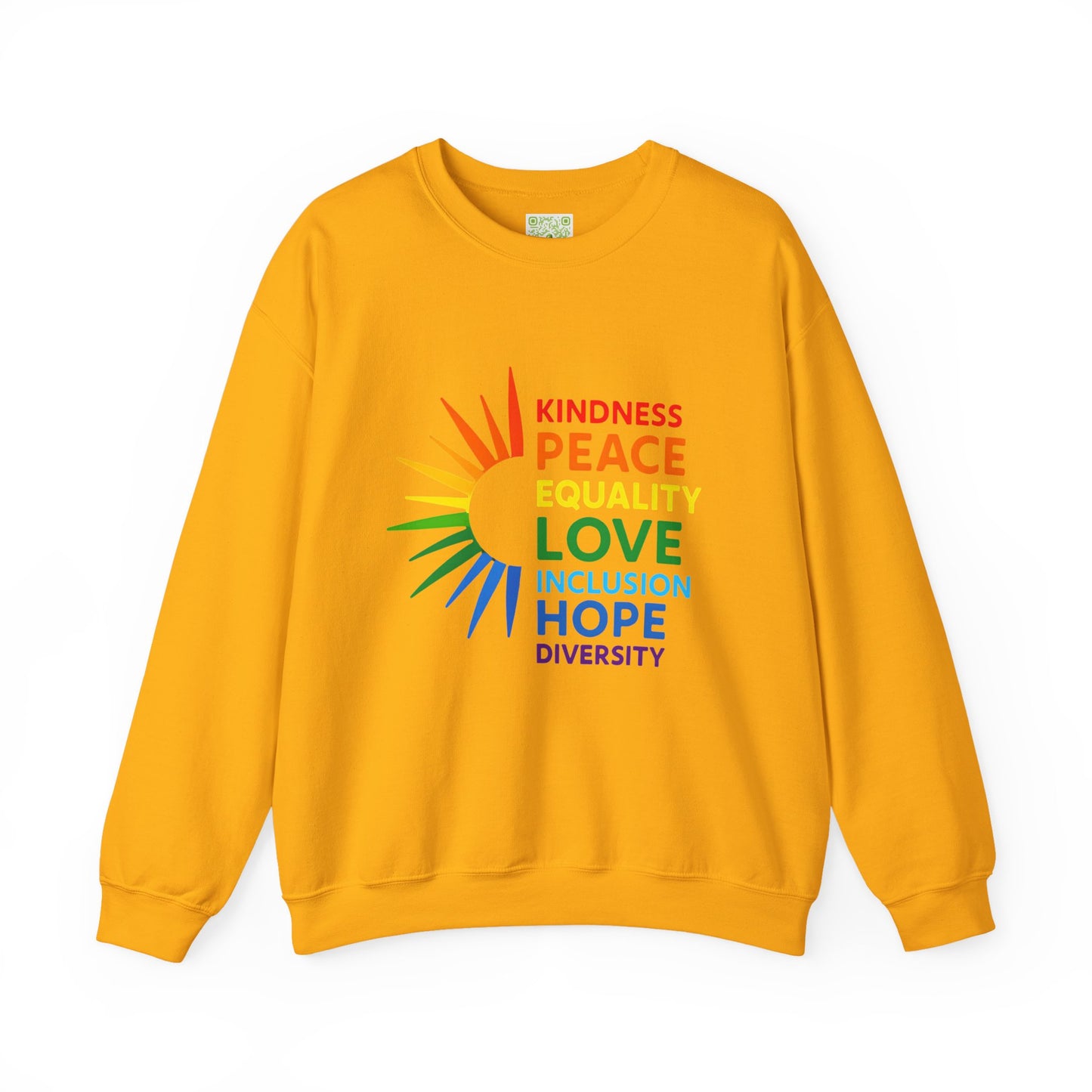 LGBTQ Equality Shirt, Pride Month Crewneck Sweatshirt, Kindness Peace Love Pride Sweater, Rainbow Gay Pride Clothing, Unisex Pride Gift