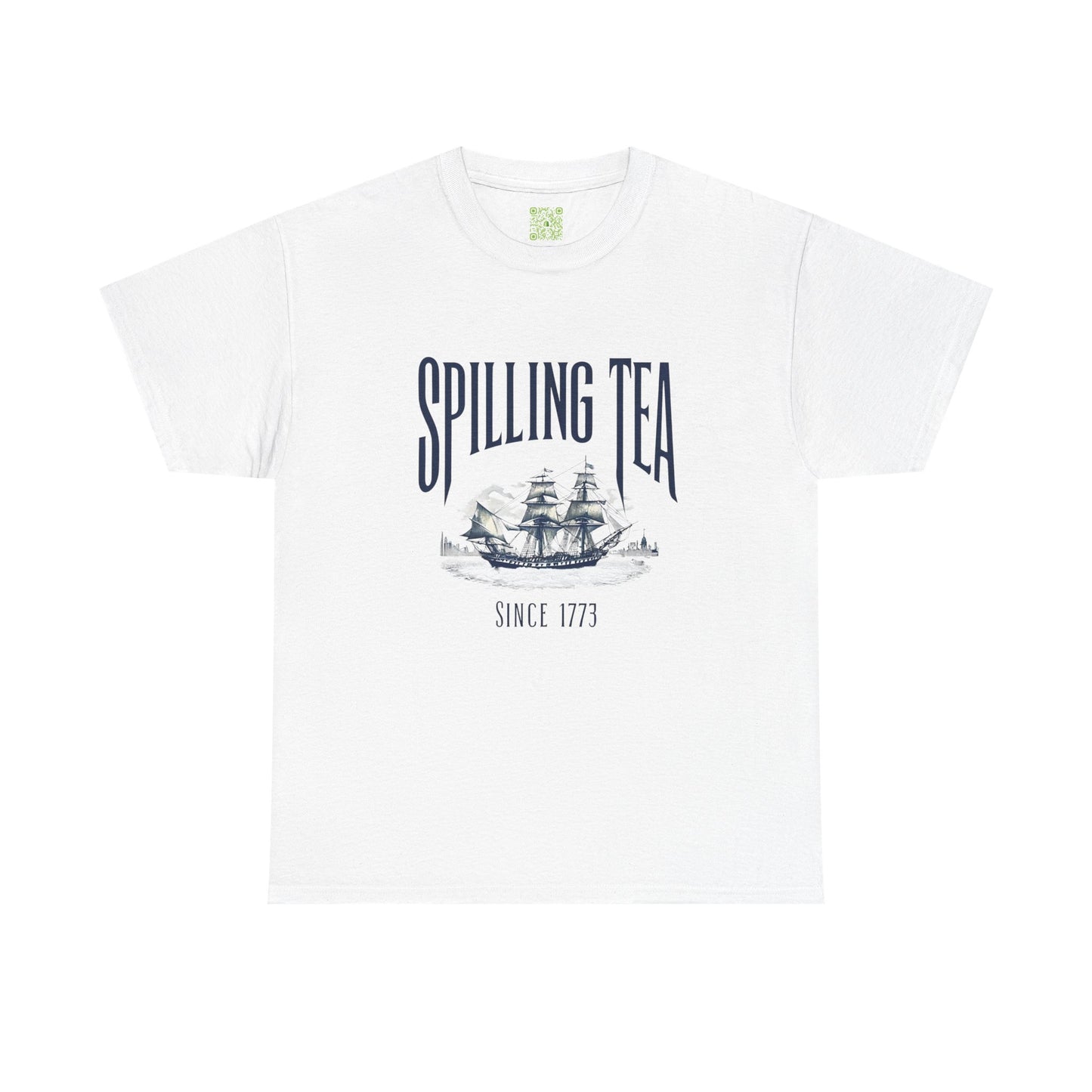 Spilling Tea Unisex Heavy Cotton Tee, Boston Tea Party Since 1773, Funny Patriot Shirt, History Gifts, Patriotic Shirt