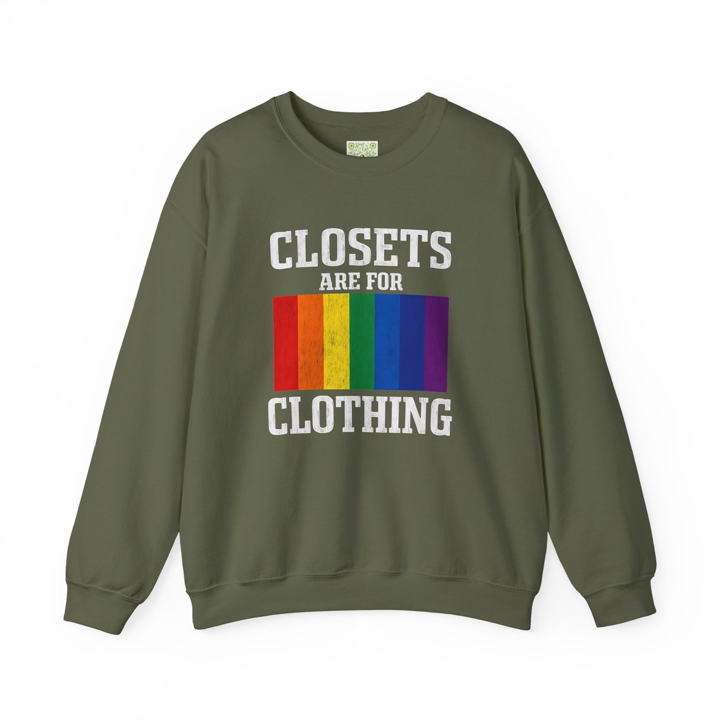 Rainbow Pride Crewneck Sweatshirt, Closets Are For Clothing Sweatshirt, Pride Month Sweatshirt, Queer Sweatshirt, LGBT Outfit