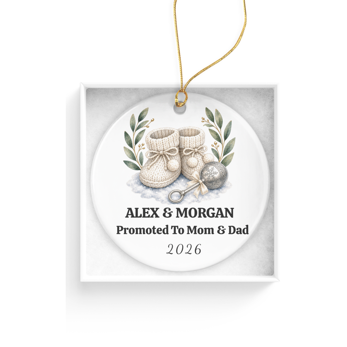 DESIGN B - Expecting & Pregnancy Announcement ornament
