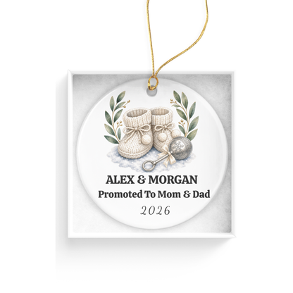 DESIGN B - Expecting & Pregnancy Announcement ornament