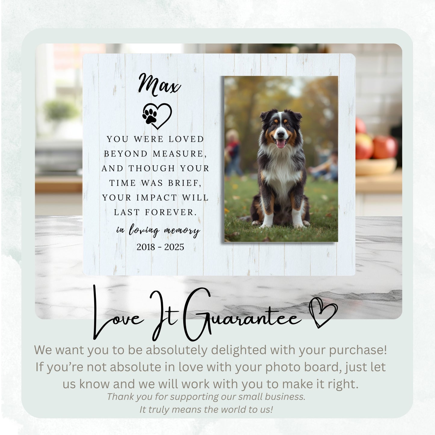 Pet Memorial - Dog Memorial Pet Loss Gifts - Dog Plaque - Vertical