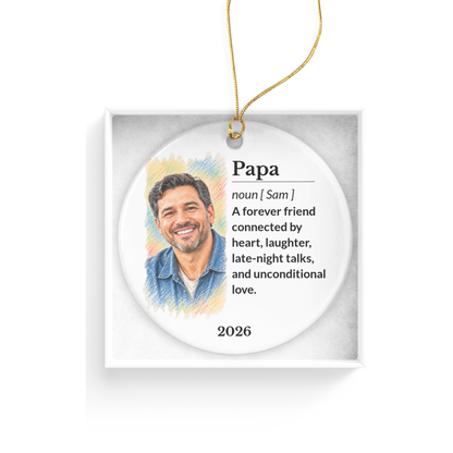 Personalized Boy Dad Ornament, Custom Ornament, Family Ornament, Ceramic Ornament, Stocking Stuffer, Name Ornament, Unique Ornament