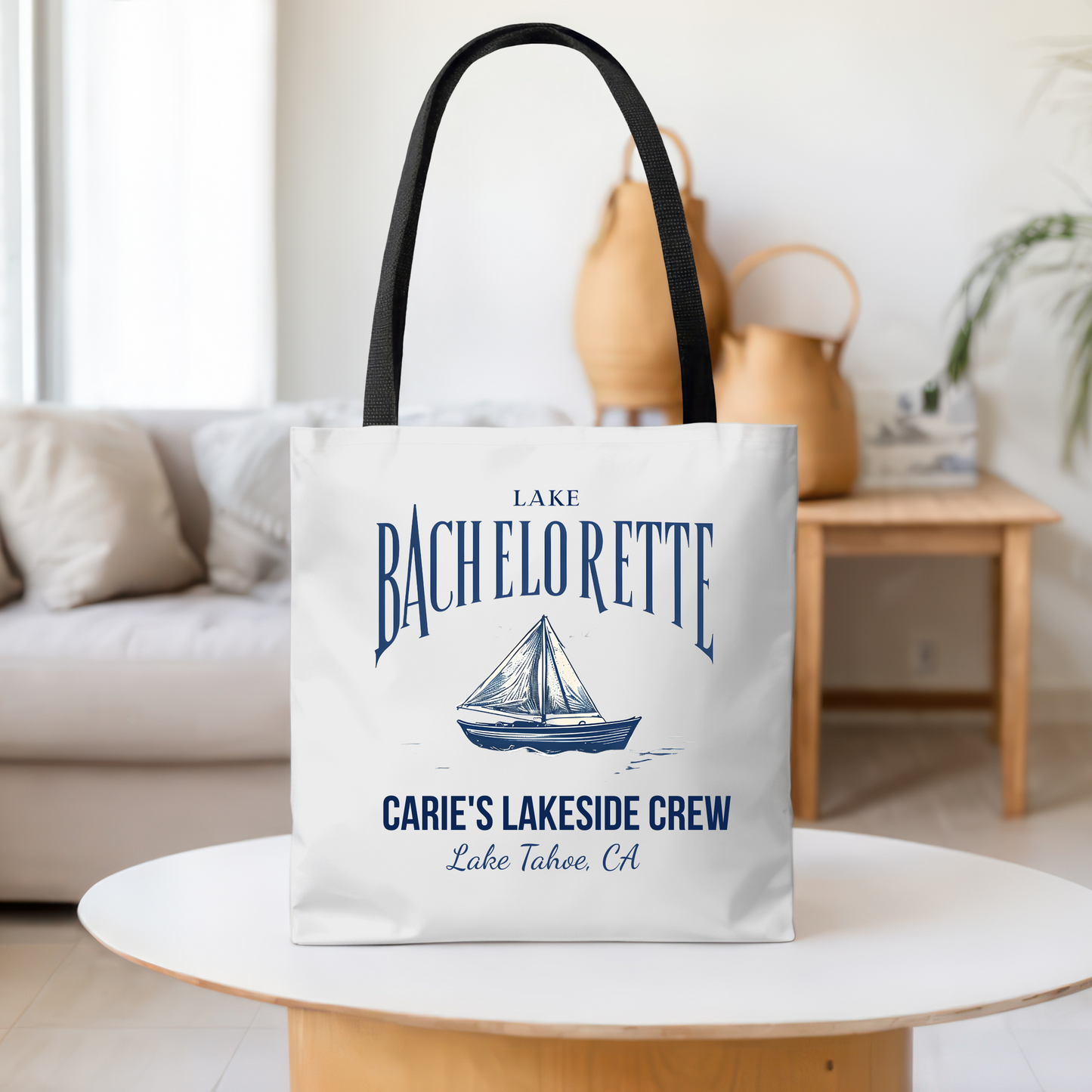 Let's Get Nauti Personalized Tote Bag, Bride Tote Bag, Bridesmaid Tote Bag, Hen Party Favors, Bride Tribe, Lake Bachelorette