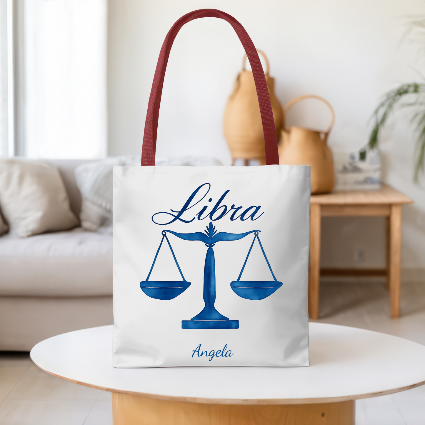 Libra Zodiac Personalized Tote Bag, Artistic Tote Bag, Astrology Lover Tote, Trendy Tote Bag, Unique Weekender Bag