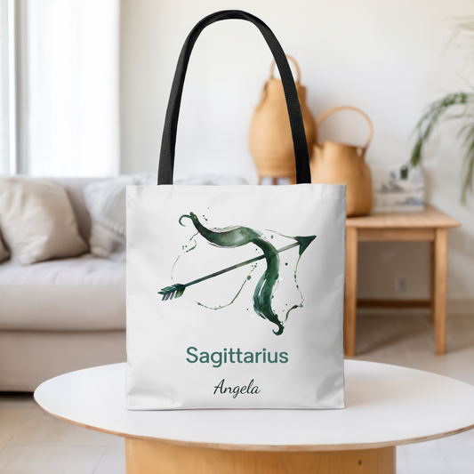 Sagittarius Zodiac Personalized Tote Bag, Astrology Lover Tote, Artistic Tote Bag, Aesthetic Weekender, Sagittarius Gifts