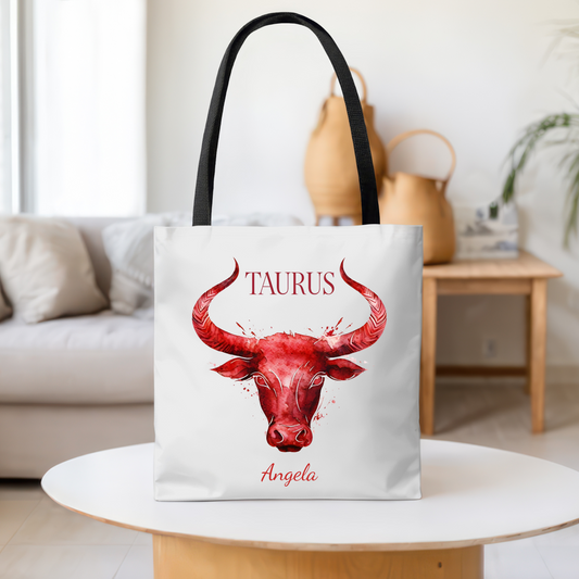 Taurus Zodiac Personalized Tote Bag, Artistic Tote Bag, Astrology Lover, Trendy Tote Bag, Taurus Birthday Gift